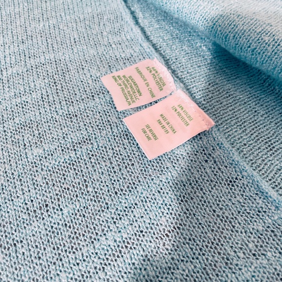 Lilly Pulitzer Aqua Blue Isle Cardigan XS sweater surf blue light open front - Picture 10 of 11